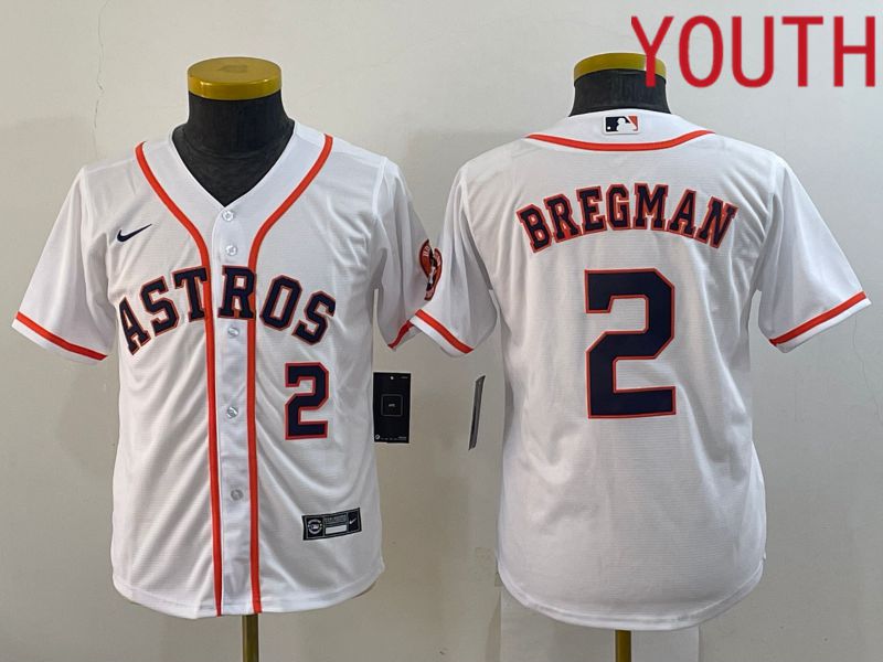 Youth Houston Astros #2 Bregman White Game Nike 2022 MLB Jerseys->women mlb jersey->Women Jersey